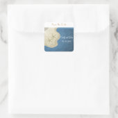 Zeester Save the Date Vierkante Sticker (Tas)
