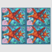 Zeester & Schelpen Kust Decoupage in Nautilus-them Tissuepapier (Voorkant)