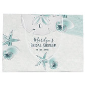 Zeester schelpen moderne elegante strand bruiloft groot cadeauzakje (Achterkant)