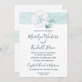 Zeester schelpen moderne elegante strand bruiloft kaart (Voorkant / Achterkant)