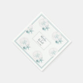 Zeester schelpen moderne elegante strand bruiloft servet (Hoek)