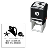 Zeester Schelpen Strand Naam Adres Zelfinktende Stempel (In situ)