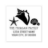 Zeester Schelpen Strand Naam Adres Zelfinktende Stempel (Design)