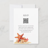 Zeester schelpen strand nautische bruiloft RSVP ka (Voorkant)