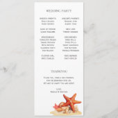 Zeester schelpen strand nautische bruiloft uitnodi menu (Achterkant)