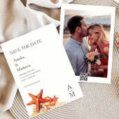 Zeester schelpen strand nautische Save the date Kaart