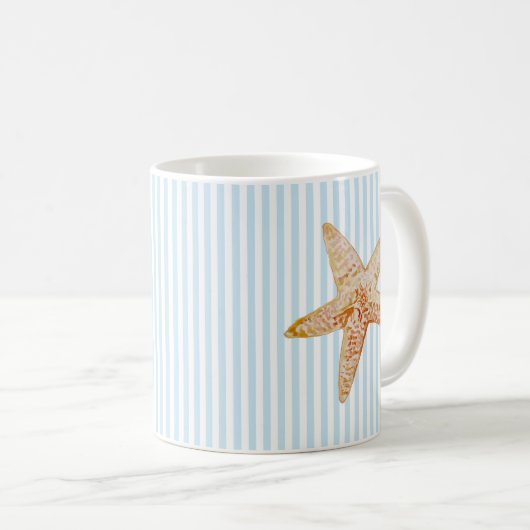 Zeester schilderij Blauwe Streep Art Mok (Voorkant rechts)