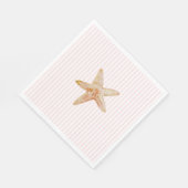 Zeester schilderij roze streep oceaan strand feest servet (Hoek)