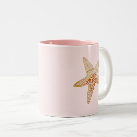 Zeester schilderij Sinaasappel kunst Mok (Voorkant rechts)