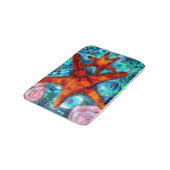 Zeester Seashells Beach Kust Nautisch Abstract Badmat (Gekanteld)