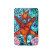 Zeester Seashells Beach Kust Nautisch Abstract Badmat (Voorkant Verticaal)