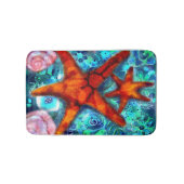 Zeester Seashells Beach Kust Nautisch Abstract Badmat (Voorkant)
