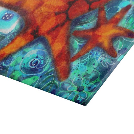 Zeester Seashells Beach Kust Nautisch Abstract Snijplank (Hoek)