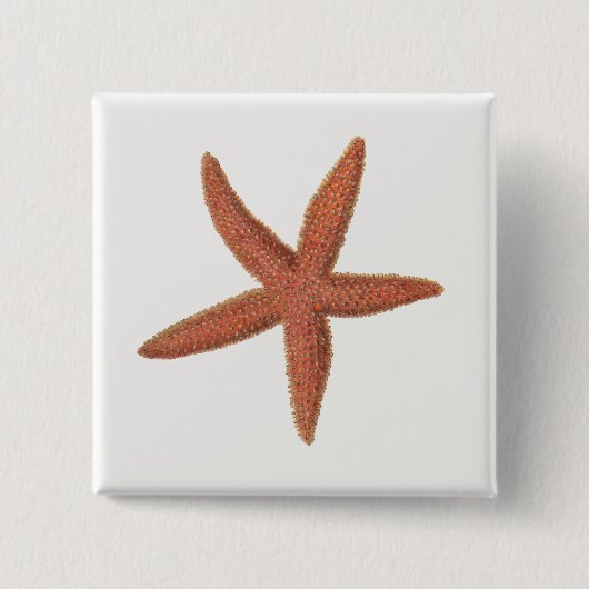 Zeester - Sherman Denton Fish Lithograph Vierkante Button 5,1 Cm (Voorkant)