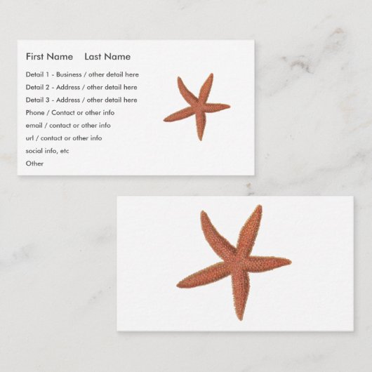 Zeester - Sherman Denton Fish Lithograph Visitekaartje (Voorkant / Achterkant)