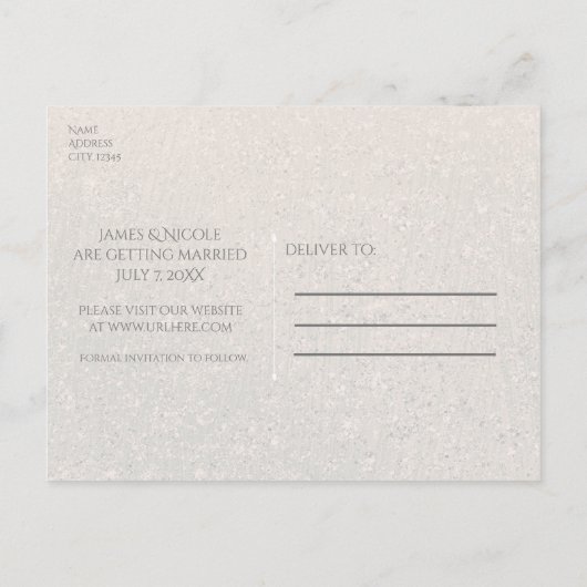 Zeester Sterke Witte Strand Bruiloft Save the Date Aankondigingskaart