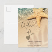 Zeester strand aankondiging briefkaart (Voorkant / Achterkant)