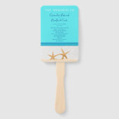  Zeester Strand Bruiloft Ceremonieprogramma Handve Handwaaier (Voorkant)