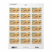 Zeester Strand Huwelijk Etiket (Full Sheet)