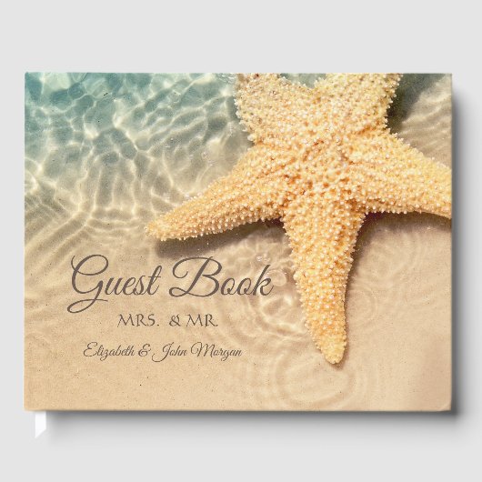 Zeester Strand Huwelijk Gastenboek (Voorkant)