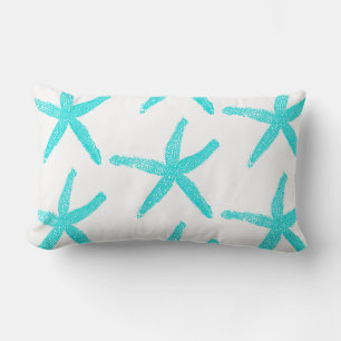 Zeester Teal Blauw Witte Cute Patronen Katoen Kussen