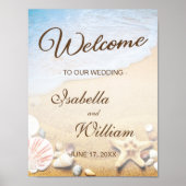 Zeester Tropische Strand Bruiloft Welkomstbord Poster (Voorkant)