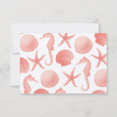 Zeester Trouwkaart - KORAAL RSVP Kaartje (Achterkant)