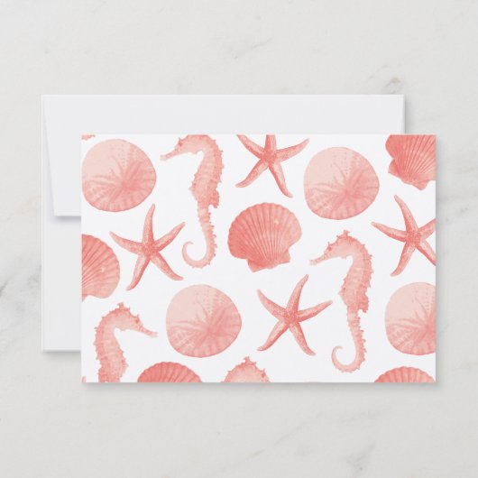 Zeester Trouwkaart - KORAAL RSVP Kaartje (Achterkant)