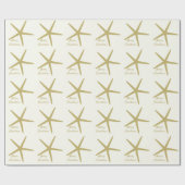 Zeester Vrolijk Kerstfeest Sepia Goud Off Wit 2023 Cadeaupapier (Vlak)