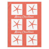 Zeester Vrolijk Kerstmis Wit Koraal Sinaasappel 20 Tafelkleed (Voorkant)