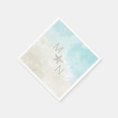 Zeester waterverf monogram servet (Hoek)