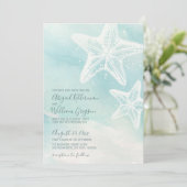 Zeester Waterverf Zomer Strand Bruiloft Kaart (Staand voorkant)