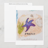 Zeester Wenskaart Kaart (Voorkant / Achterkant)