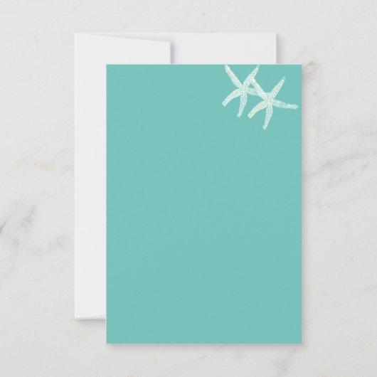 Zeester Wit Blauwgroen Blauw Aangepaste Kleur Scha Kaart (Achterkant)