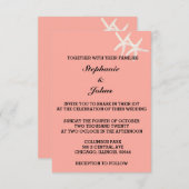 Zeester Witte Zalm Sinaasappel Custom Kleur Weddin Kaart (Voorkant / Achterkant)