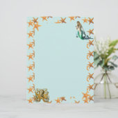 Zeester, Zeemeermin en Octopus Briefpapier (Staand voorkant)