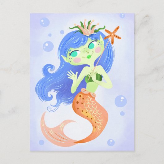 Zeester Zeemeermin Prinses Briefkaart (Voorkant)