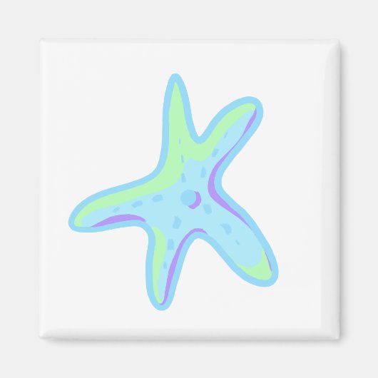 Zeester - Zeester in Pastelkleuren Magneet (Voorkant)