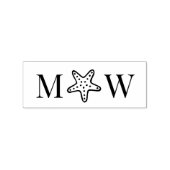 Zeester Zeesterren 2 Initieel Huwelijksmonogram Rubberstempel (Afrduk)