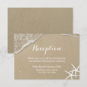 Zeester Zomerstrand Bruiloftsreceptie Informatiekaartje (Voorkant / Achterkant)