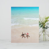 Zeesterbruid Bruidegom Strand Scene Blank Papier (Staand voorkant)