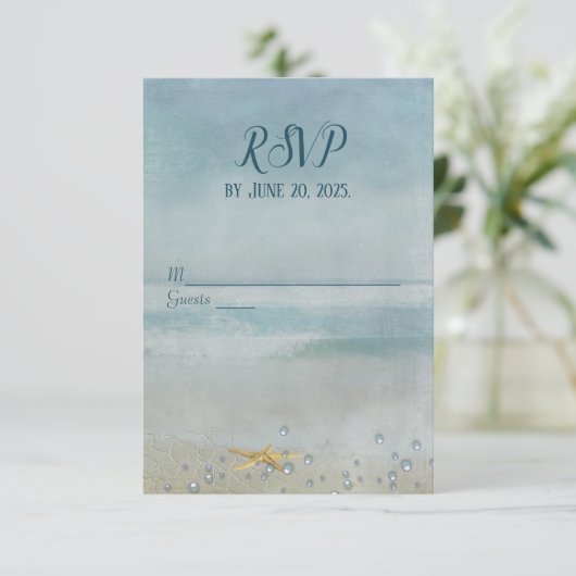 zeesterkreeft met net RSVP kaartje (Staand voorkant)