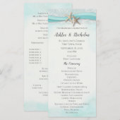 Zeesterlint Strand Huwelijk Programmakaart (Voorkant / Achterkant)