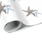 Zeesterpaar Witte Bruiloft  Cadeaupapier (Rol Hoek)