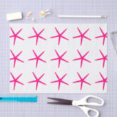 Zeesterpatronen Roze Witte Strand Nautilus Schatti Tissuepapier (Craft)