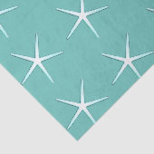 Zeesterpatronen Teal Blauw Wit Mooie Scheepvaart Tissuepapier (Detail)