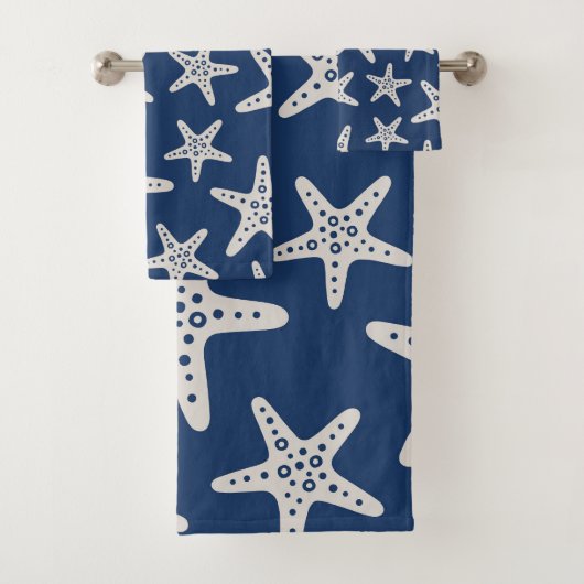 Zeesterpatroon Blauw Bad Handdoek (Insitu)