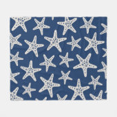 Zeesterpatroon Blauw Fleece Deken (Voorkant (Horizontaal))