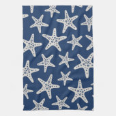 Zeesterpatroon Blauw Theedoek (Verticaal)