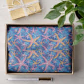 Zeesterpatroon Roze en Blauwe Decoupage Tissuepapier (Geschenk)